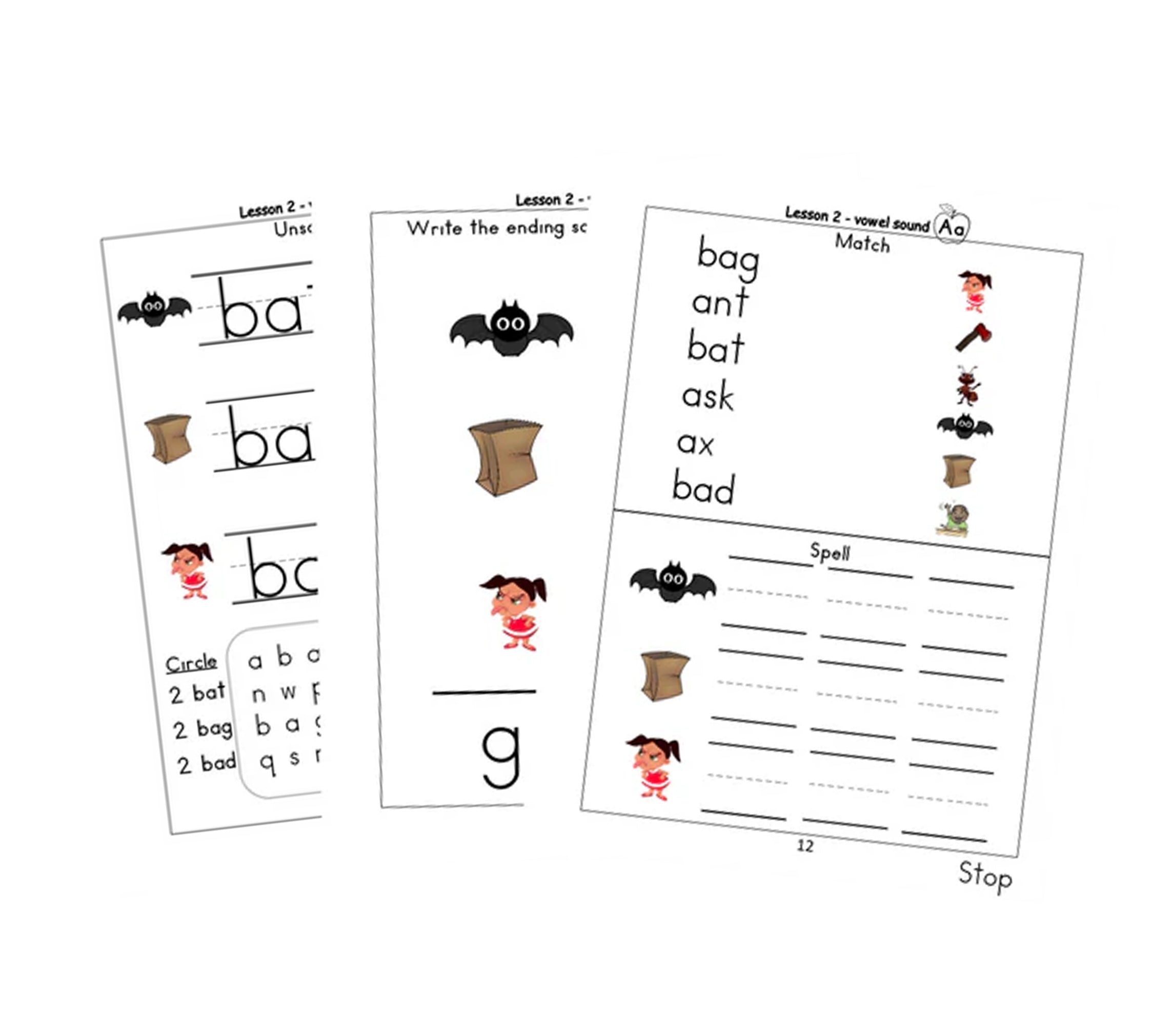 Workbook #1 Short vowel sound "a" - Downloadable PDF – TraceAbles