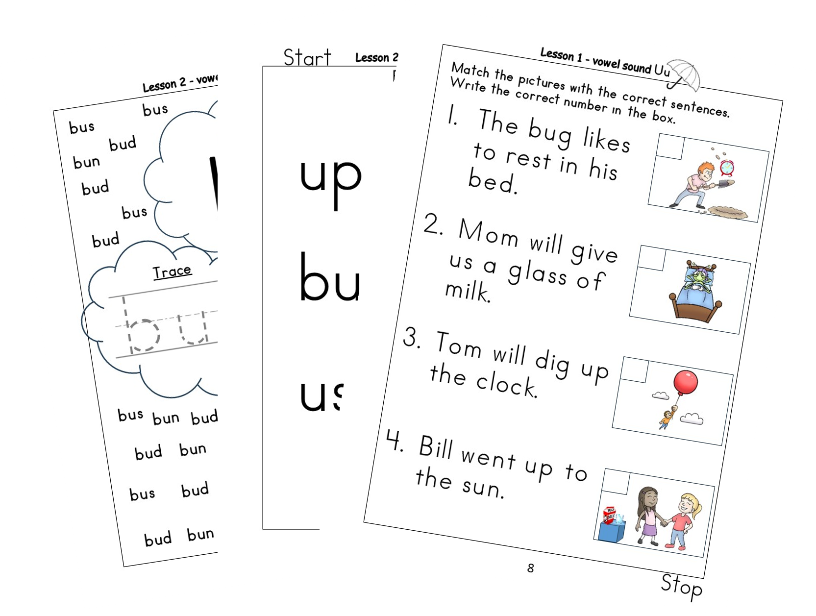 Workbook #5 Short vowel sound "u" - Downloadable PDF